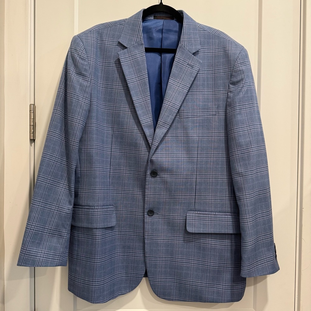 Irvine Park Blue Plaid Men's Blazer 42L